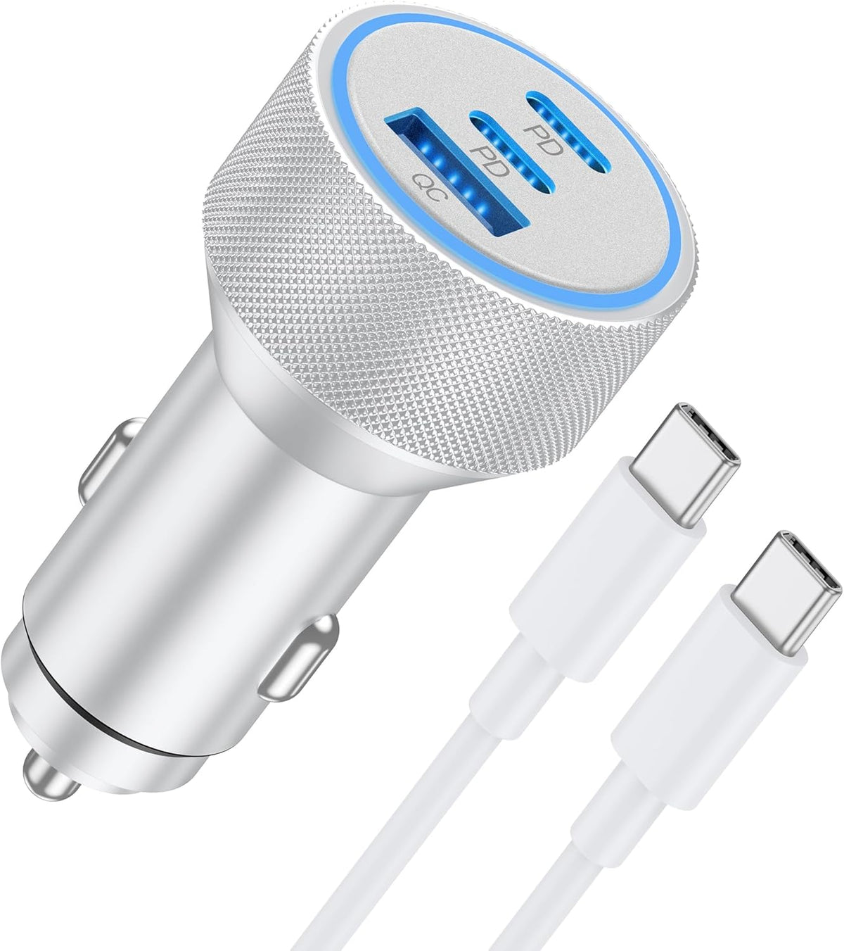 WODENTA for iPhone 17/16/15 Pro Max Car Charger, 67W 3-Port Fast USB C Car Charger Power Cigarette Lighter Adapter with 3FT USB C to C Cable
