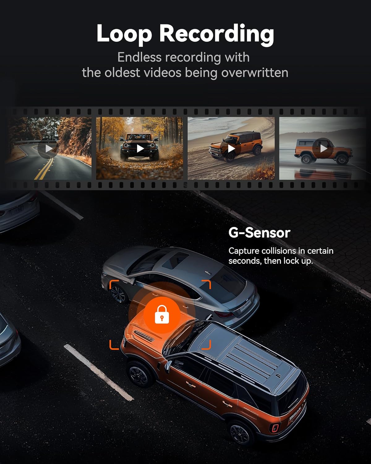 WOLFBOX G840S 12" 4K Mirror Dash Cam Backup Camera, 5.8GHz WiFi Smart Rearview Mirror for Cars & Trucks, Front and Rear View Dual Cameras