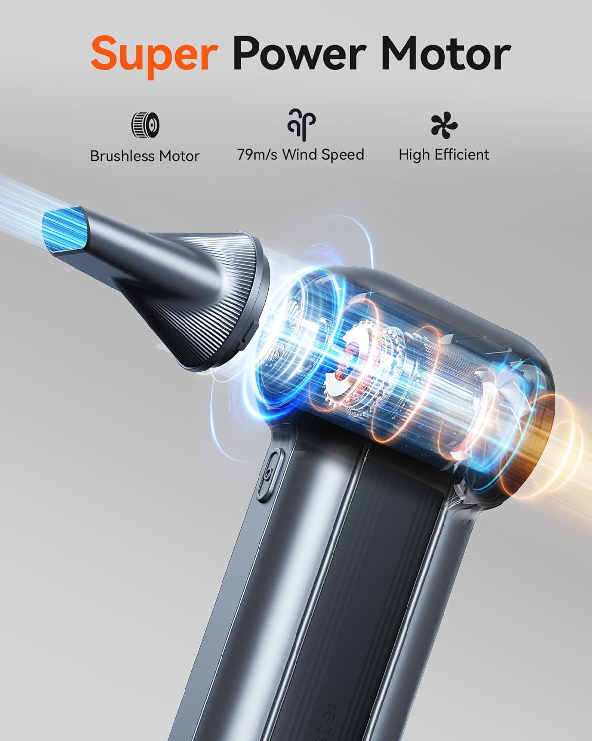 WOLFBOX MF100 Electric Air Duster-150000RPM Super Power Cordless Air Duster, Rechargeable Brushless Motor Durable Blower