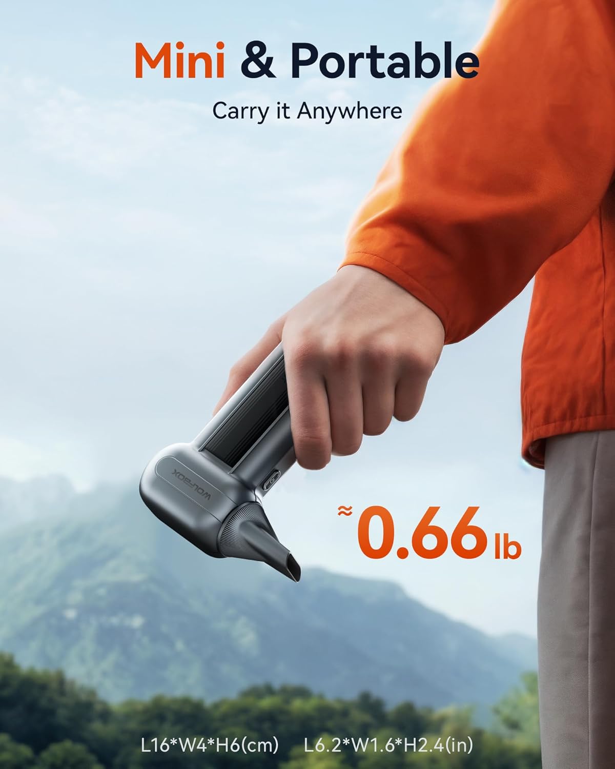 WOLFBOX MF100 Electric Air Duster-150000RPM Super Power Cordless Air Duster, Rechargeable Brushless Motor Durable Blower