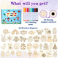 Worgree DIY Wooden Magnets, 36 pcs Wooden Art Craft Supplies Painting Kit for Kids Party Favors
