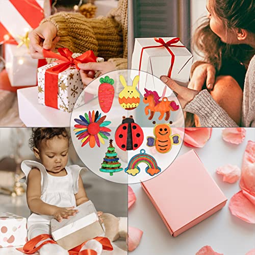 Worgree DIY Wooden Magnets, 36 pcs Wooden Art Craft Supplies Painting Kit for Kids Party Favors