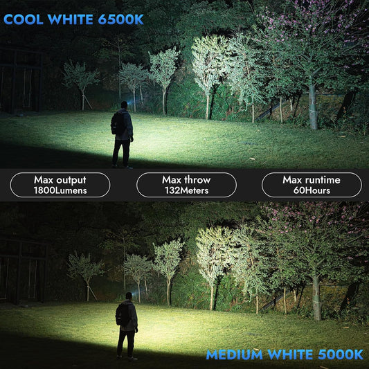 WUBEN E7 1800 Lumen Rechargeable Mini Flashlights with Magnet - Super Bright 6 Modes EDC Flashlight, Typ-C Rechargeable LED, IP68 Pocket Flashlight