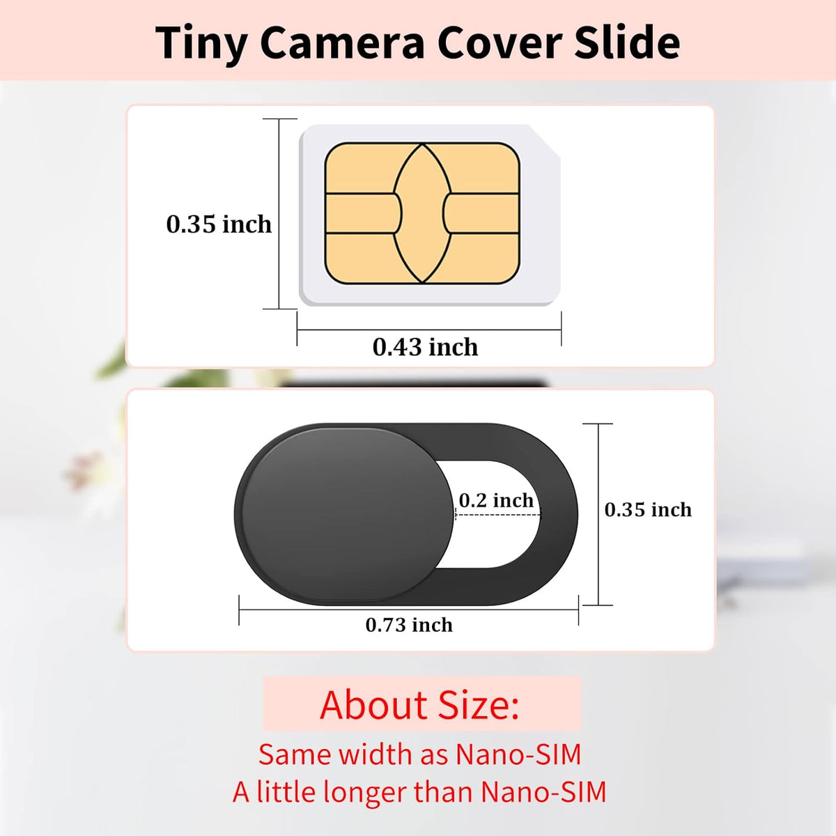 Yilador Webcam Cover (3 Pack), 0.03 inch Ultra Thin Laptop Camera Cover Slide (Black)