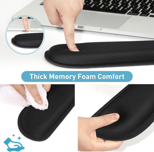 Yolanda Memory Foam Keyboard Wrist Rest and Mouse Pad Set for Computer, Laptop, Home & Office