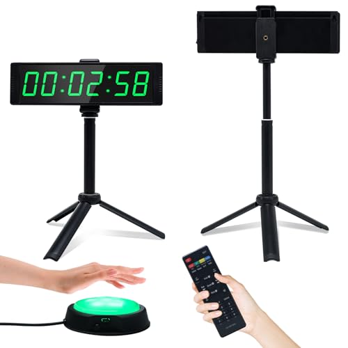 YZ Gym Timer Clock for Home Gym, Fitness Timer with Stopwatch Button, Large Digital Stopwatch Countdown Clock, 12/24H Digital Wall Clock, with Stand