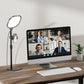 Zoom Lighting for Computer, Adjustable Desk Lighting for Video Calls, 30 Light Modes Video Conference Light, Desk Ring Light with Stand for Webcam